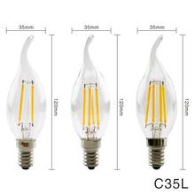 High quality E14 2W 4W 6W 220V Retro Filament LED Bulb Lamp C35 C35L E27 LED Candle Light Chandelier Light For Indoor Hom 2024 - buy cheap