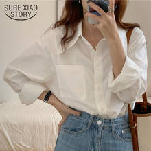 Casual Loose Solid Female Shirt 2021 Long Sleeve Vintage Women Blouse and Tops Button Turn Down Collar Blouse Blusas Mujer 13144 2024 - buy cheap