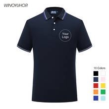 Camiseta con Logo personalizado para hombre y mujer, Polo de manga corta con diseño impreso, nombre Personal del Grupo de la empresa, Tops personalizados 2024 - compra barato