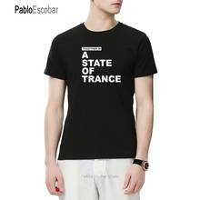 Camiseta masculina manga curta the state de trance, camiseta de algodão masculina da branca, van buuren, hip hop, streetwear 2024 - compre barato