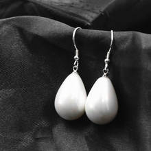 New Trendy 925 Sterling Silver Hook Earring for Women Natural Pearl Sea Shell Earrings Statement Long Dangle Eardrop Jewelry B40 2024 - buy cheap
