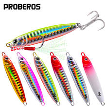 PROBEROS-SEÑUELOS DE Pesca Jigging de Metal, Señuelos de Pesca de fundición de agua salada, cuchara Artificial, anzuelos duros, 6 unids/lote 2024 - compra barato