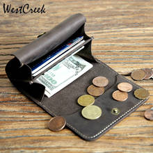 Monederos de piel auténtica para mujer, Mini monedero pequeño de cuero de Caballo Loco, bolsillo corto para hombre 2024 - compra barato
