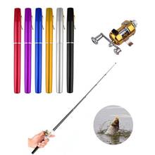 Portable Mini Ice Fishing Rod Pen Shape Pocket Telescopic Pole Folded Fishing Rod With Fishing Reel 2024 - buy cheap