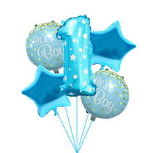 Chicinlife 5Pcs Blue 1 2 3 4 5 6 7 8 9 Year olds Birthday Foil Balloons Boy Birthday Party Decoration Baby Shower Supplies 2024 - buy cheap