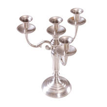 Candelabro Vintage de plata para mesa de comedor, faroles decorativos nórdicos, portavelas dorado para decoración del hogar 2024 - compra barato