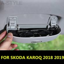 Caja de almacenamiento de gafas de sol para coche, accesorios para SKODA KAROQ 2018 2019 2024 - compra barato