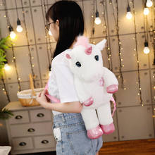 50cm Cute Plush Unicorn Backpack Toys Soft Stuffed Animals White Unicorn Dolls Plush Toys Kids Girl Backpack Bags Soft Dolls 2024 - buy cheap