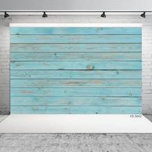Photo Backdrop Cyan Wooden Plank Wall Vinyl Cloth Photography Background for Children Baby Portrait Pets Toy Photobooth Props 2024 - buy cheap
