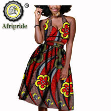 2019 african suits for women AFRIPRIDE tailor made Sleeveless knee length pure cotton ankara  print dashiki bazin riche S1826005 2024 - buy cheap