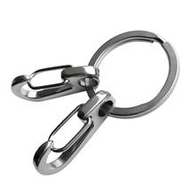 2 Pieces Useful Stainless Steel Carabiner Clip Spring Snap Hook Keychain Buckle With Round Split Key Ring 2024 - buy cheap