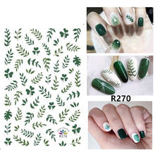 Self-adhesive 3D Stickers for Nails Green Leaf Grass Nail Art Decorations Small Size Fashion Stickers Women Girl Nail Foils 2024 - buy cheap