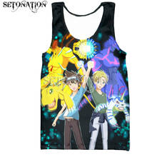 Digimon aventura colete masculino/feminino nova moda legal 3d impresso colete verão casual estilo harajuku streetwear topos dropshipping 2024 - compre barato