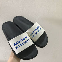 2021 Women Slippers Harajuku Letter Simple Non-slip Comfortable New Style Summer Beach Fashion Open Toe Female Sandals 2024 - buy cheap