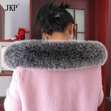 JKP Real Fox Fur Collar Women Scarf Winter Warm Natural Animal Fur Shawl Coat Accessory Winter Warm Scarves High Quality 2024 - buy cheap