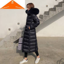 Jacket Fashion Winter Women Large Fur Hood Korean Fit Down Coat Female Long Parka Ladies Elegant Outwear Hiver 92006 2024 - buy cheap