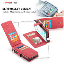 Кожаный чехол-кошелек на молнии для Samsung Galaxy Note 20 10 9 8 S21 S20 S10E S9 S8 Ultra Plus S7 Edge Магнитный съемный чехол для карт 2024 - купить недорого