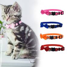 Cat Collar Solid Color Bowknot Style Adjustable Traction Tool Durable Pet Accessories for Outdoor  Dog Supplies Harnesses 2024 - buy cheap