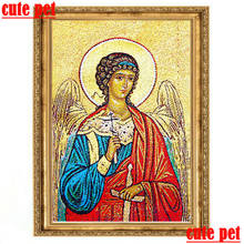 Quadro mosaico em forma de diamante para decoração de casa, quadrado, faça você mesmo, imagem da virgem religiosa e guarda-cabeça 2024 - compre barato