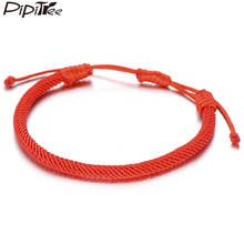 Pipitree 11 Colors Lucky Plain Red String Bracelet Handmade Adjustable Milan Rope Friendship Bracelets for Women Girls Jewelry 2024 - buy cheap