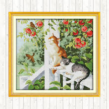 The Two Cats Handmade Embroidery Kits 11CT 14CT Cross Stitch Set 14CT 11CT Count Print DIY DMC Cross-stitch Kit Needlework Sets 2024 - buy cheap