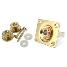 3Pcs Accessories: 1 Pcs Square Style Jack Plate Guitar Bass Jack 1/4 Output Input Jack Socket & 2 Pcs Strap Button with Mounting 2024 - buy cheap