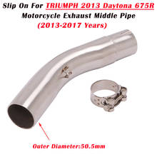 Slip On For TRIUMPH 2013 Daytona 675R 2013 - 2017 Motorcycle Exhaust System Escape Modified Connection Middle Link Pipe 51mm 2024 - buy cheap