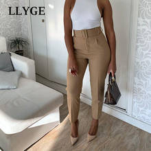 High Waist Women's Pants With Belt Classic Pockets Office Lady Ankle-length Trousers Female 2021 Spring Fashion Pink Harem Pants 2024 - buy cheap