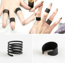High Quality Midi Mid Finger Knuckle Ring Set Drop Shipping Women Black Opening Ring Three Ring 2024 - buy cheap