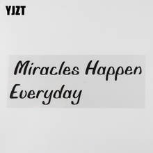 YJZT 18.9CM×6.3CM Personality Decal Miracles Happen Everyday And Humorous Words Letters Vinyl Car Stickers Black/Silver 13D-0510 2024 - buy cheap