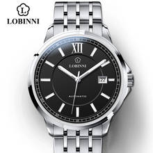 Lobinni relógio automático dos homens para japão sieko movimento relógio mecânico de negócios aço inoxidável safira zegarek meski 2024 - compre barato