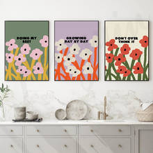 Abstract Colorful Flower Simple Quote Wall Art Canvas Painting Nordic Posters and Prints for Living Room Home Decor 2024 - buy cheap