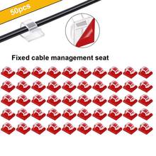 Grampos para cabos fixos, 50 peças, organizador de cabos, desktop, armazenamento de fio, retentor de fio do carregador, fixador de linha aperto 2 2024 - compre barato