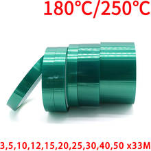 Fita de filme pet verde de 3 5 10 12 15 20 25 30 40 50mm, resistente a altas temperaturas, proteção de isolamento, solda pcb smt 2024 - compre barato
