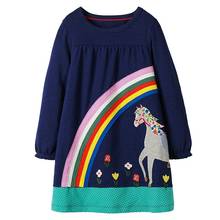 Vestido con capucha para bebés y niñas, traje de algodón con apliques de animales, ropa para niñas pequeñas, traje de princesa 2024 - compra barato