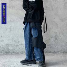 UNCLEDONJM рваные джинсы в стиле хип-хоп свободные широкие прямые брюки байкерские джинсы потертые джинсы мужские AN-C061 2024 - купить недорого