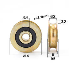 Rolamento ranhurado côncavo em u 6mm, corda de fio, rolamento guia para suspensão da roda, polia de suporte para linha cruzada, polia fixa 6.4*28.5*8 2024 - compre barato