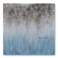 Pintura al óleo abstracta pintada a mano con textura azul, arte de pared sin marco, cuadro de pared, decoración del hogar 2024 - compra barato