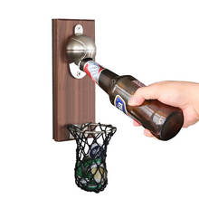Wall Mount Bottle Basketball Opener with Embedded Magnetic Cap Catcher Funny Wood Frindge Magnet Kitchen Bottle Opener 3 2024 - buy cheap