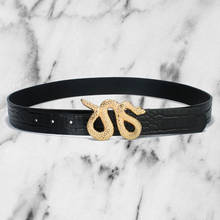 Jeans Belt Luxury Brand Belts For Women High Quality Waist Femme Snake Buckle Bothside Pu Leather Big Cummerbunds 2024 - buy cheap