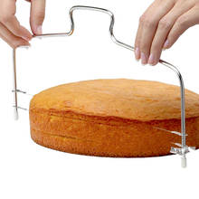 Регулируемый двухслойный резак для торта из нержавеющей стали с 2 проводами, нож для резки торта, машина для резки печенья, кухонный инструмент для выпечки 2024 - купить недорого