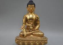 zm 12'' China Tibet Medicine Buddha Bhaiajyaguru Bronze Statue 2024 - buy cheap