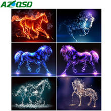 AZQSD 5D DIY Diamond Embroidery Horse Mosaic Full Drills Handmade Gift Diamond Painting Animals Needlework Home Decoration 2024 - buy cheap