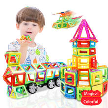 Магнитные дизайнерские блоки, 109 шт., пластиковые строительные и строительные игрушки, набор магнитной плитки, развивающие игрушки для детей 2024 - купить недорого