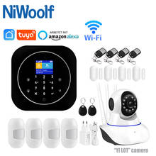 Tuya Smart Wifi GSM Home Alarm System Touch Keyboard RFID Card Remote Control APP Control With 433MHz Wireless Detector Sensor 2024 - купить недорого