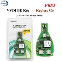 Оригинальный Универсальный ключ XHORSE VVDI FBS3 без ключа 315 МГц/433 МГц для Mercedes Benz FBS3 с кнопкой запуска 2024 - купить недорого