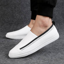 Men Casual Shoes High Quality Genuine Leather Slip-On Mens Loafers Breathable Outdoor White Sneakers Soft Summer Shoes Man Flats 2022 - buy cheap