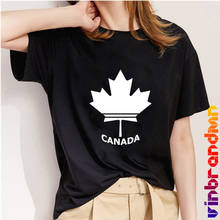 Горячая Распродажа канадского флага модная футболка женская хлопковая футболка с коротким рукавом Канадский кленовый лист летняя уличная женские футболки 2024 - купить недорого