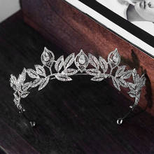 FORSEVEN Luxury Bride Wedding Alloy Rhinestone Tiara Handmade Zircon Crown Women Silver Color Headband Hair Jewelry Accessory JL 2024 - buy cheap