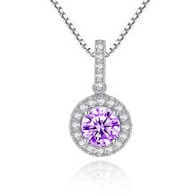 KOFSAC Trendy 925 Sterling Silver Necklaces For Women Shiny Zircon Exquisite Round Pendant Necklace Jewelry Lady Birthday Gifts 2024 - buy cheap